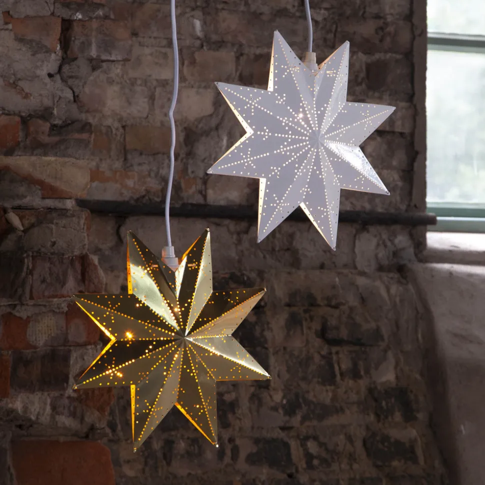 Decoratie ster Classic van metaal, wit