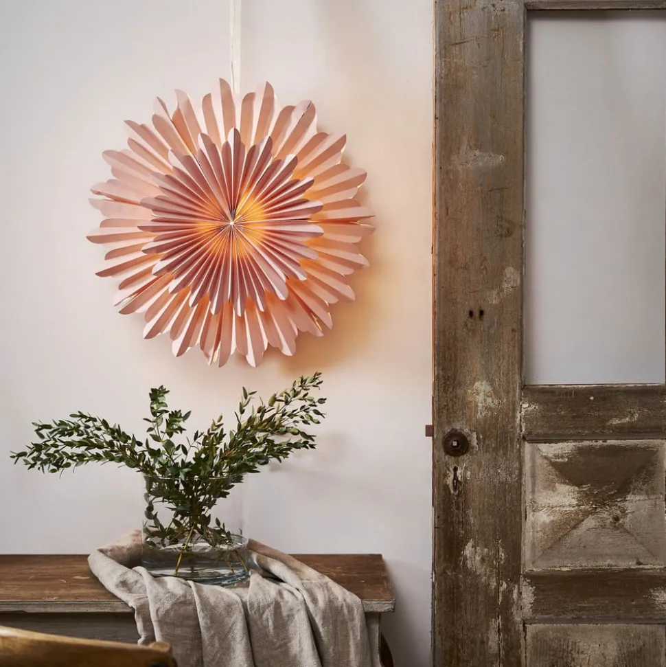 Decoratie ster Crystal papier zonder fitting roze