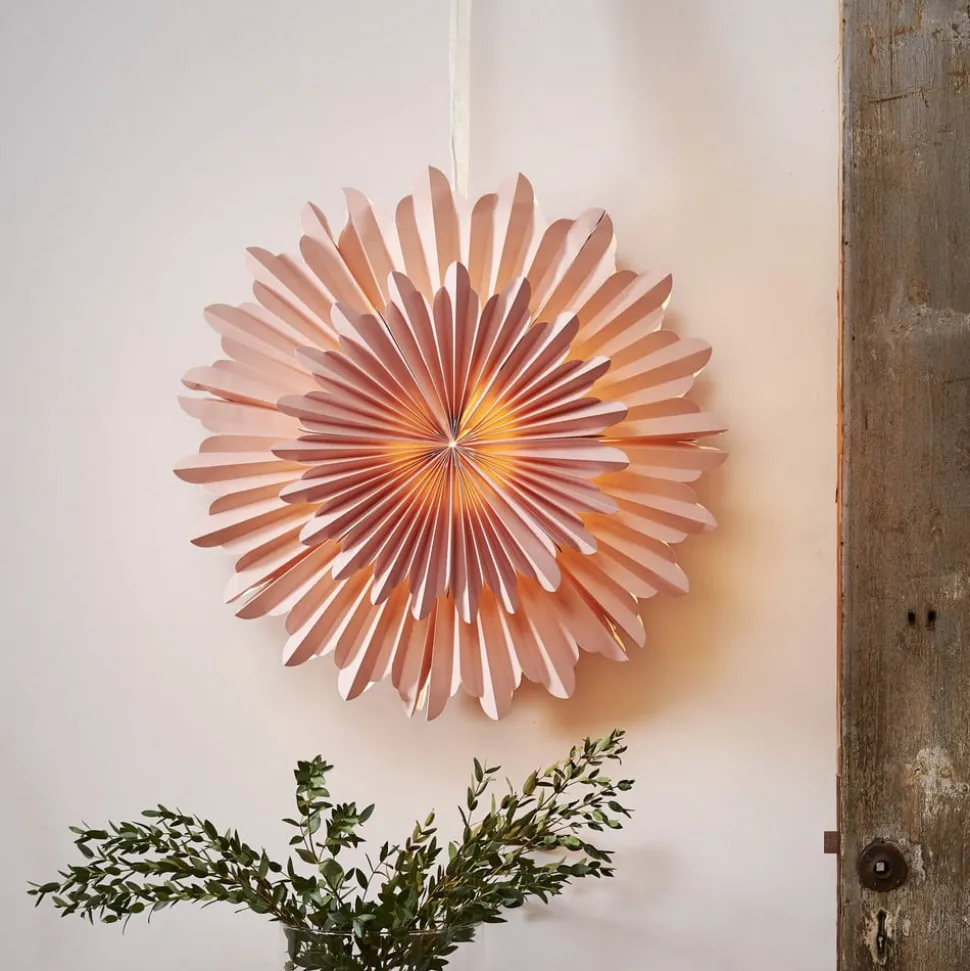 Decoratie ster Crystal papier zonder fitting roze