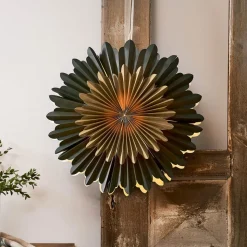 Decoratie ster Crystal papier zonder fitting groen