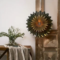 Decoratie ster Crystal papier zonder fitting groen