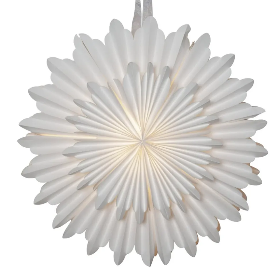 Decoratie ster Crystal papier zonder fitting wit