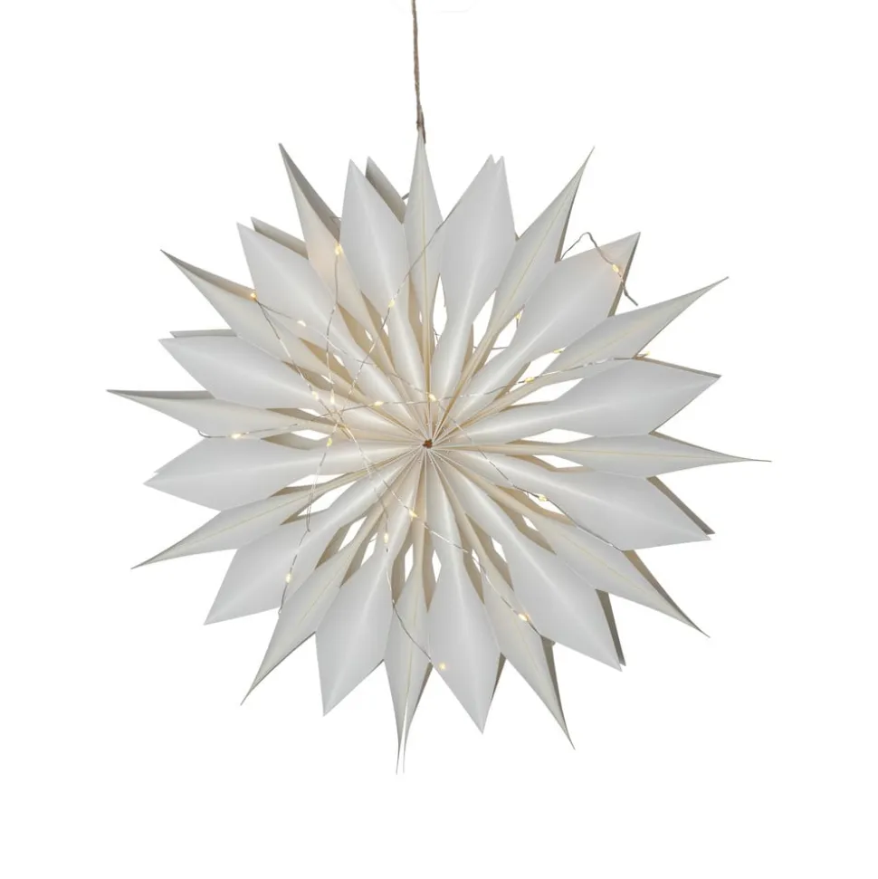 Decoratie ster Flinga papier met magneet, batterij