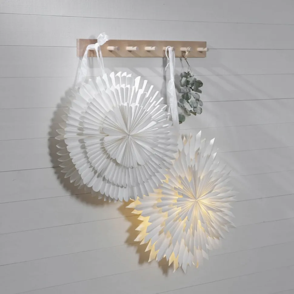 Decoratie ster Frost, papier z. fitting Ø 50cm wit