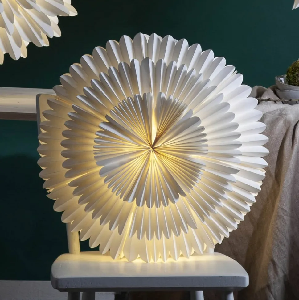 Decoratie ster Frost, papier z. fitting Ø 50cm wit