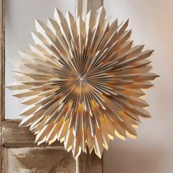 Decoratie ster Ice, papier, zonder fitting beige