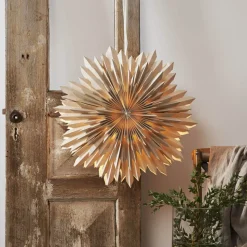 Decoratie ster Ice, papier, zonder fitting beige