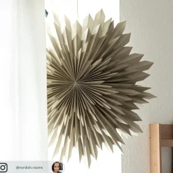 Decoratie ster Ice, papier, zonder fitting beige