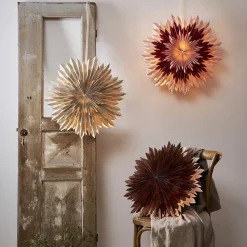 Decoratie ster Ice, papier, zonder fitting bruin