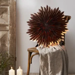 Decoratie ster Ice, papier, zonder fitting bruin