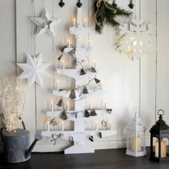 Decoratie ster Mini van metaal, wit