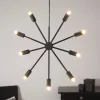 Decoratie ster Pix van metaal, 9-lamps, zwart