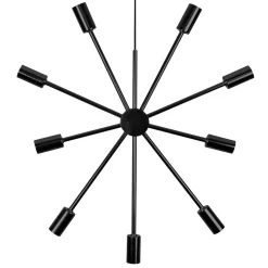 Decoratie ster Pix van metaal, 9-lamps, zwart