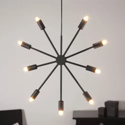 Decoratie ster Pix van metaal, 9-lamps, zwart