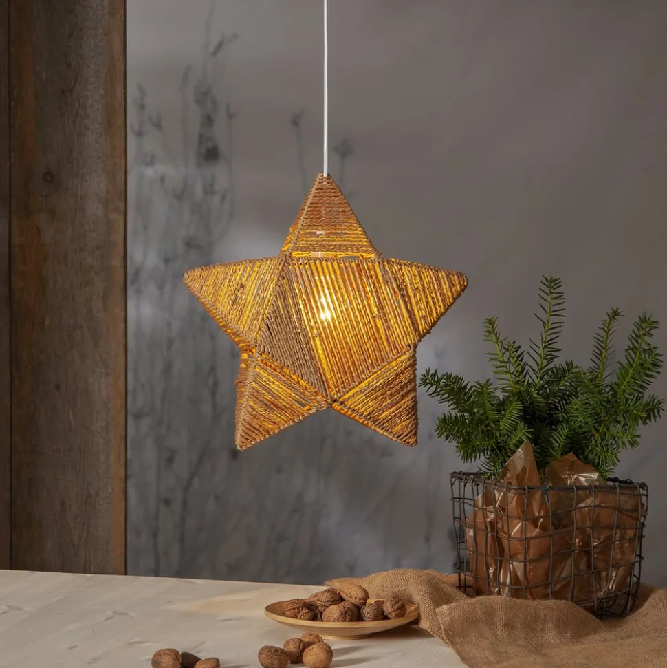 Decoratie ster Rappe van papieren koorden, hangend