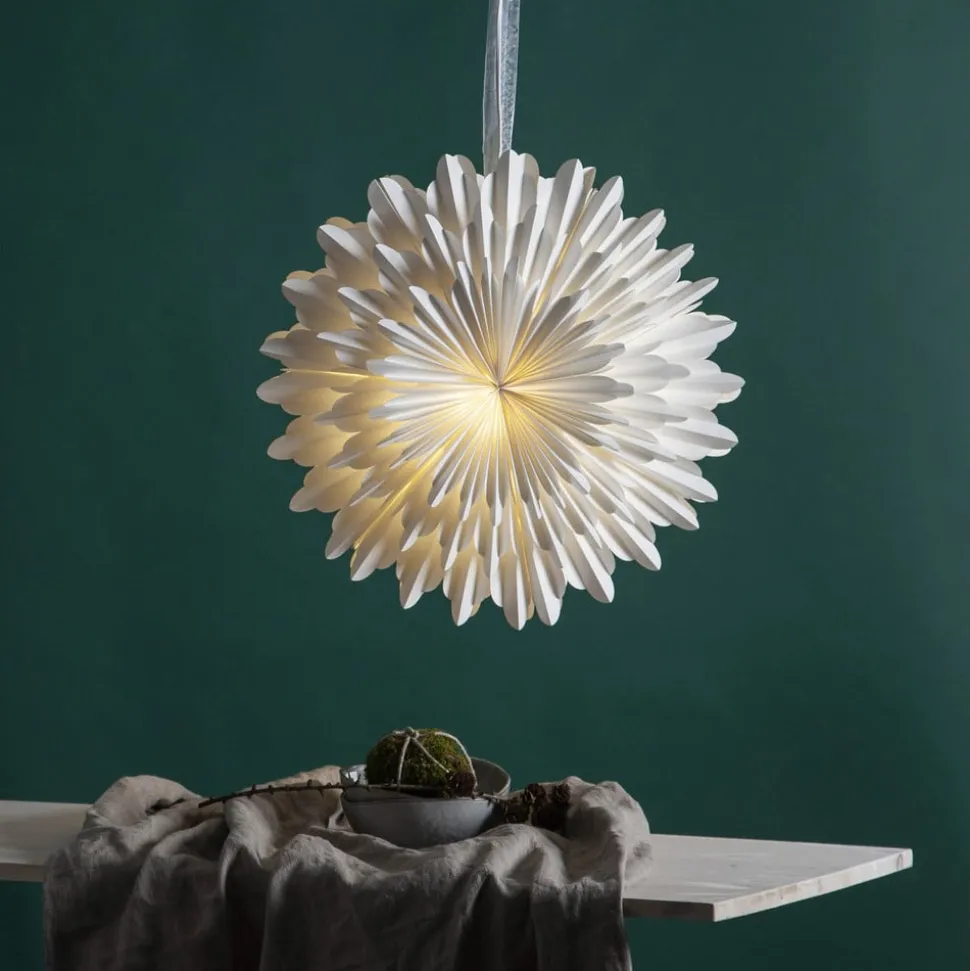 Decoratie ster Snow papier z. fitting Ø 50cm wit