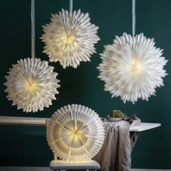 Decoratie ster Snow papier z. fitting Ø 50cm wit