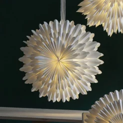Decoratie ster Snow papier z. fitting Ø 50cm wit