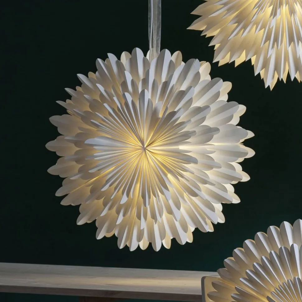 Decoratie ster Snow papier z. fitting Ø 50cm wit