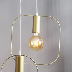 Decoratie-hanglamp Shape met vierkant, goud