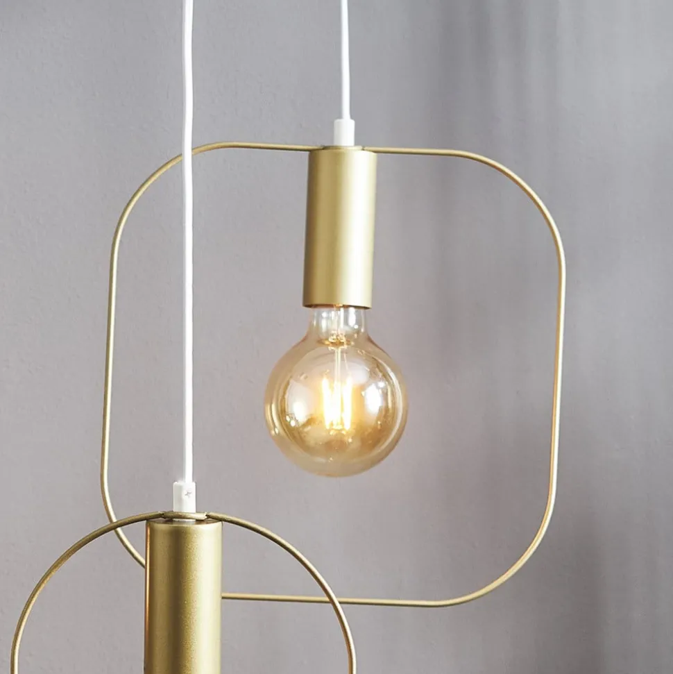 Decoratie-hanglamp Shape met vierkant, goud