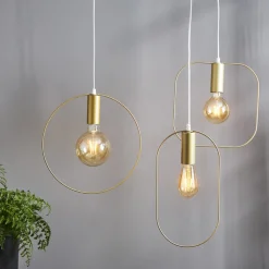 Decoratie-hanglamp Shape met vierkant, goud