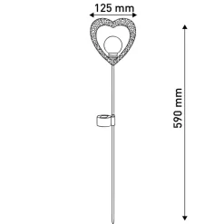 Decoratie-lamp solar Hart, aardspies, LED 2x