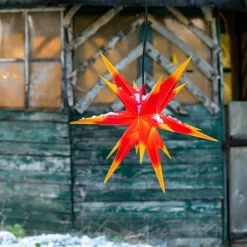 Decoratie-ster, buiten, 18-pnt, Ø 40 cm rood/geel