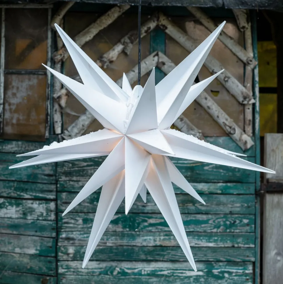 Decoratie-ster XXL buiten, 18-punten, Ø 80 cm wit