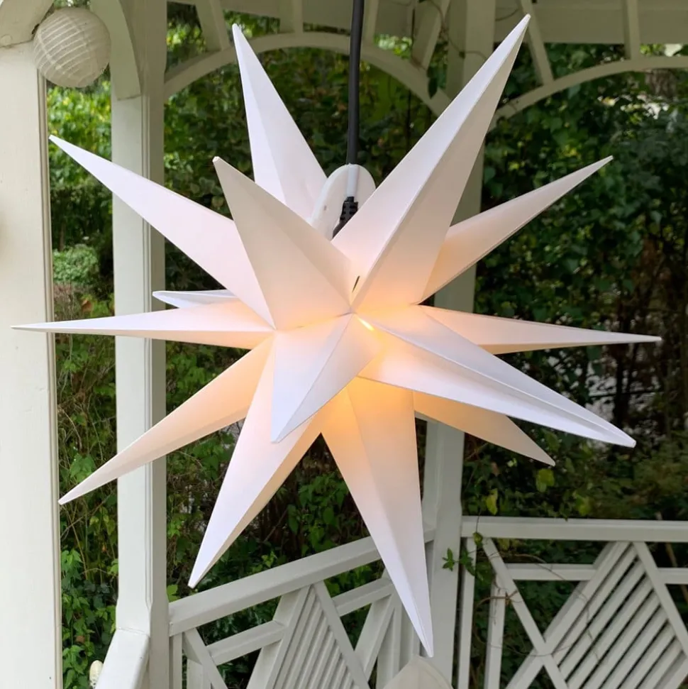 Decoratie-ster XXL buiten, 18-punten, Ø 80 cm wit
