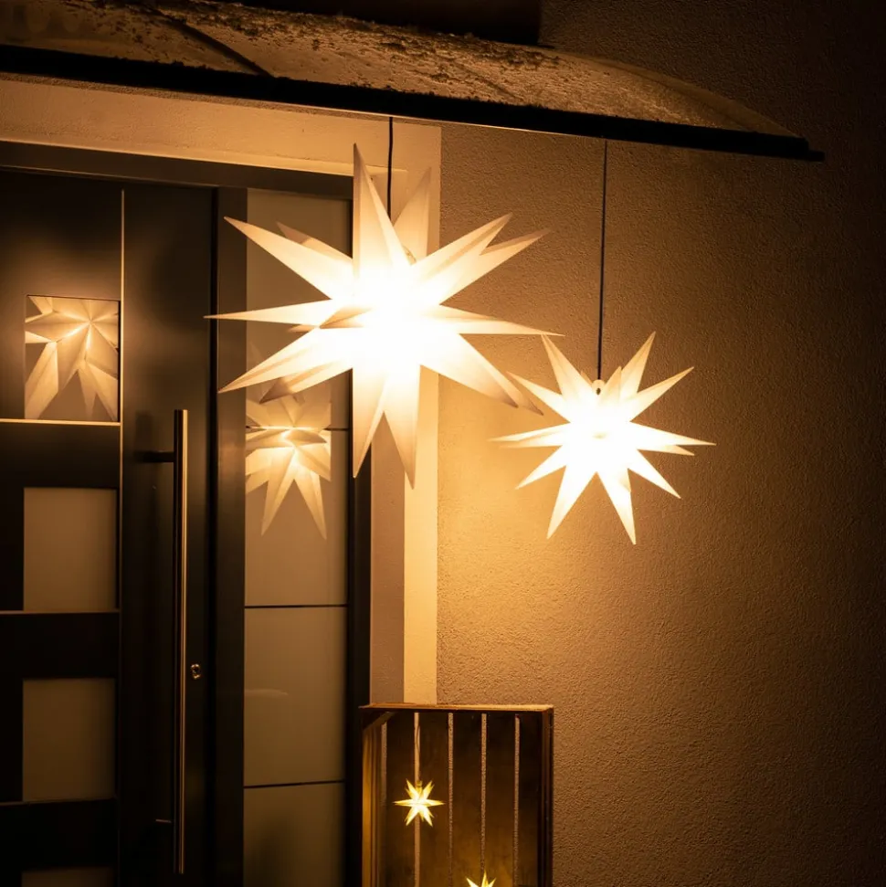 Decoratie-ster XXL buiten, 18-punten, Ø 80 cm wit