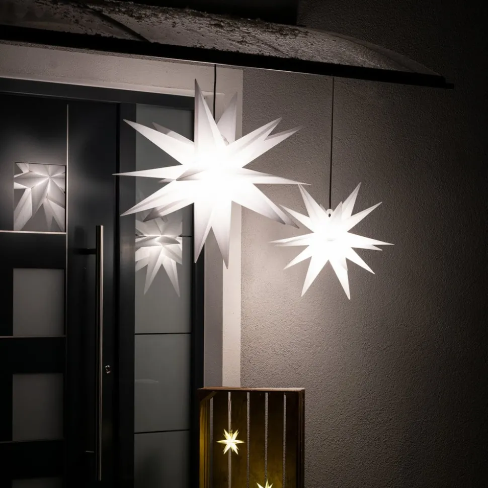 Decoratie-ster XXL buiten, 18-punten, Ø 80 cm wit