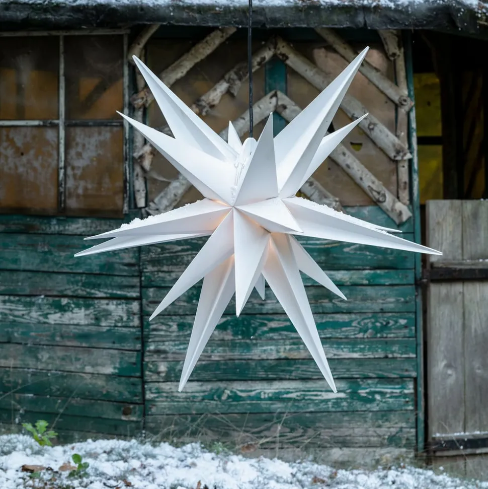 Decoratie-ster XXL buiten, 18-punten, Ø 80 cm wit