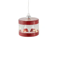 Decoratieve hanger Elly met LED, Ø 7 cm, rood