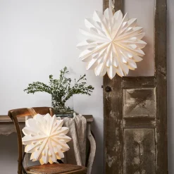 Decoratieve ster Cliff, papier, zonder fitting wit Ø 40cm