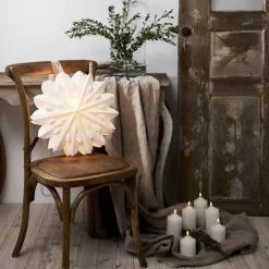 Decoratieve ster Cliff, papier, zonder fitting wit Ø 40cm