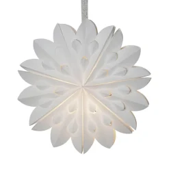 Decoratieve ster Cliff, papier, zonder fitting wit Ø 40cm