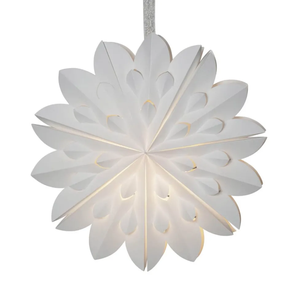 Decoratieve ster Cliff, papier, zonder fitting wit Ø 40cm