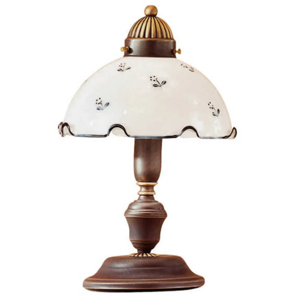 Decoratieve tafellamp Nonna, wit-blauw