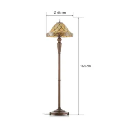 Decoratieve vloerlamp Diamond met Tiffany-kap