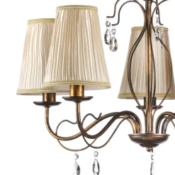 Delia kroonluchter, bronskleurig, 5-lamps, Ø 68 cm