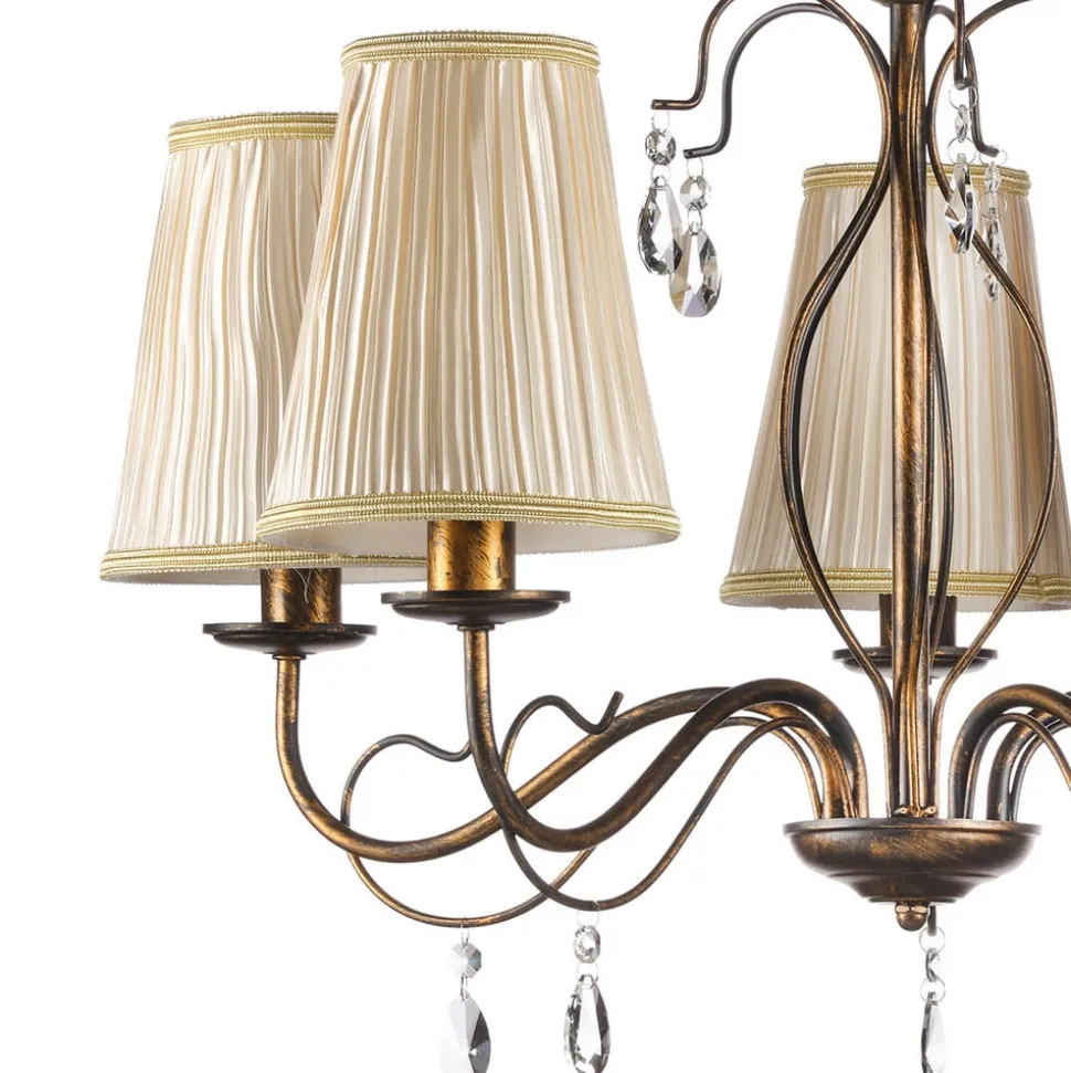 Delia kroonluchter, bronskleurig, 5-lamps, Ø 68 cm