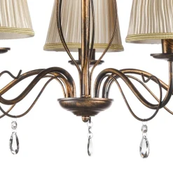 Delia kroonluchter, bronskleurig, 5-lamps, Ø 68 cm