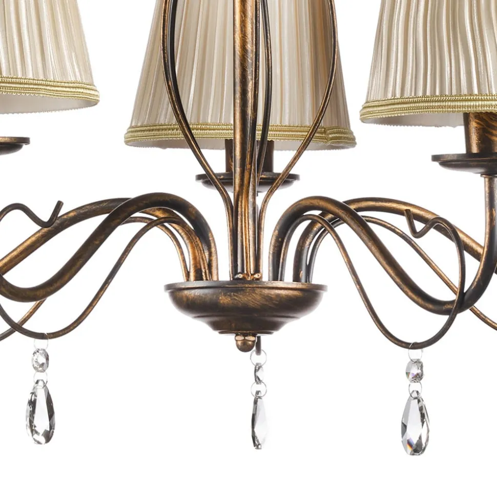 Delia kroonluchter, bronskleurig, 5-lamps, Ø 68 cm