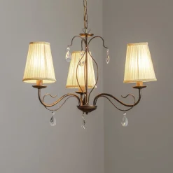 Delia kroonluchter, bronskleurig, 3-lamps, Ø 60 cm