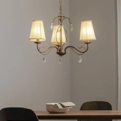 Delia kroonluchter, bronskleurig, 3-lamps, Ø 60 cm