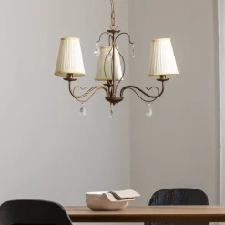 Delia kroonluchter, bronskleurig, 3-lamps, Ø 60 cm