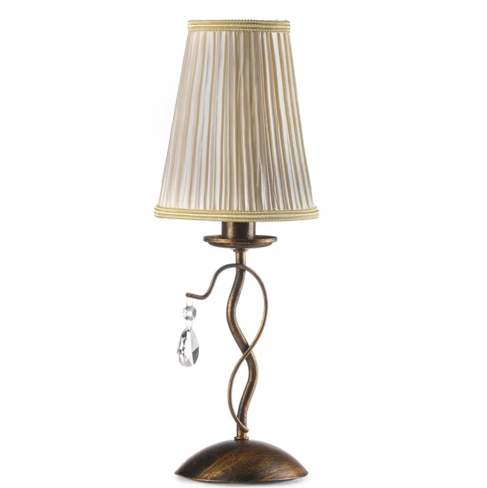 Delia tafellamp, bronskleurig, ijzer, hoogte 42 cm, Ø 15 cm