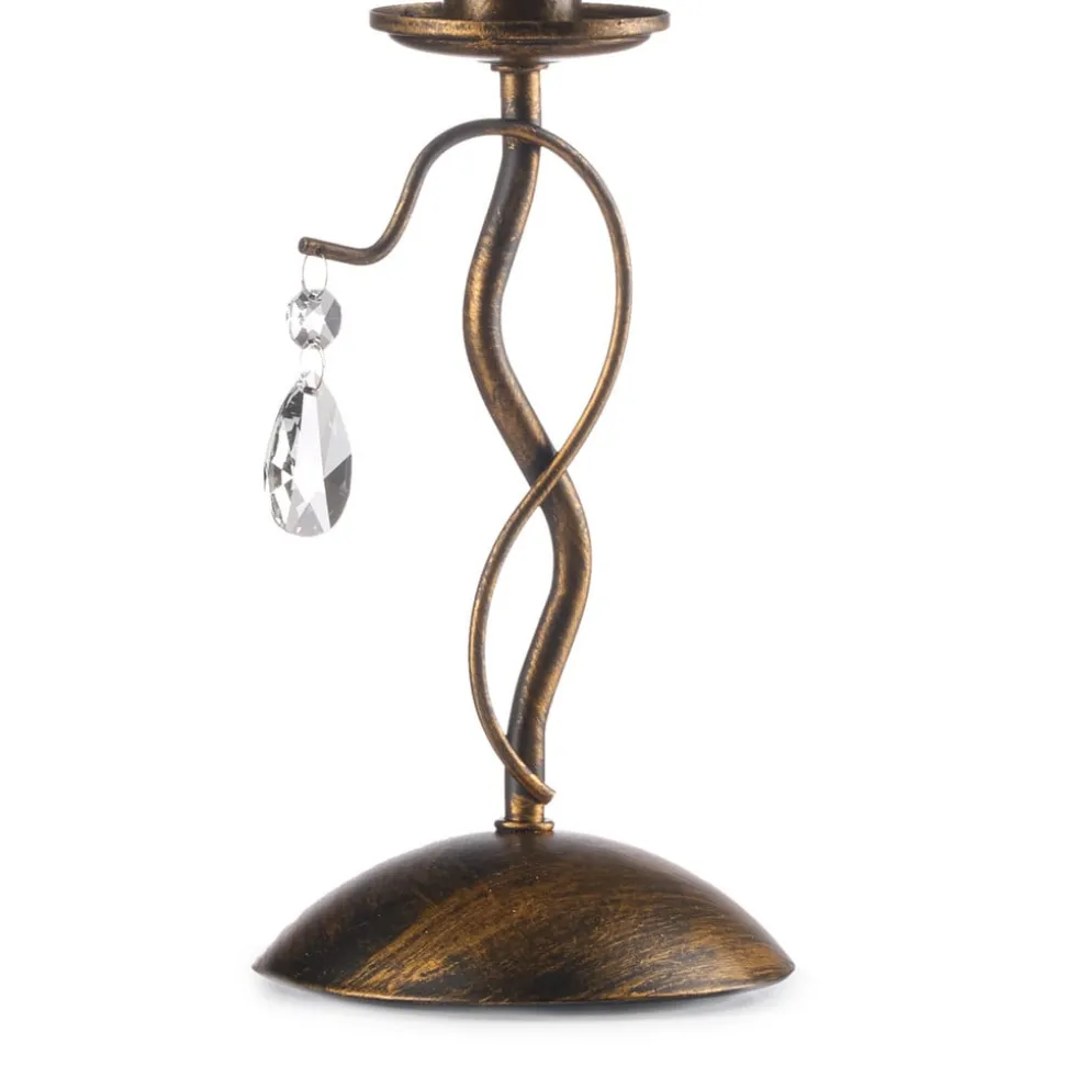 Delia tafellamp, bronskleurig, ijzer, hoogte 42 cm, Ø 15 cm