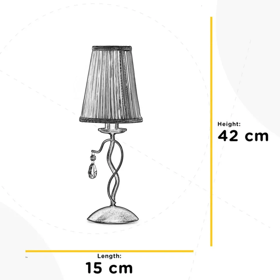 Delia tafellamp, bronskleurig, ijzer, hoogte 42 cm, Ø 15 cm